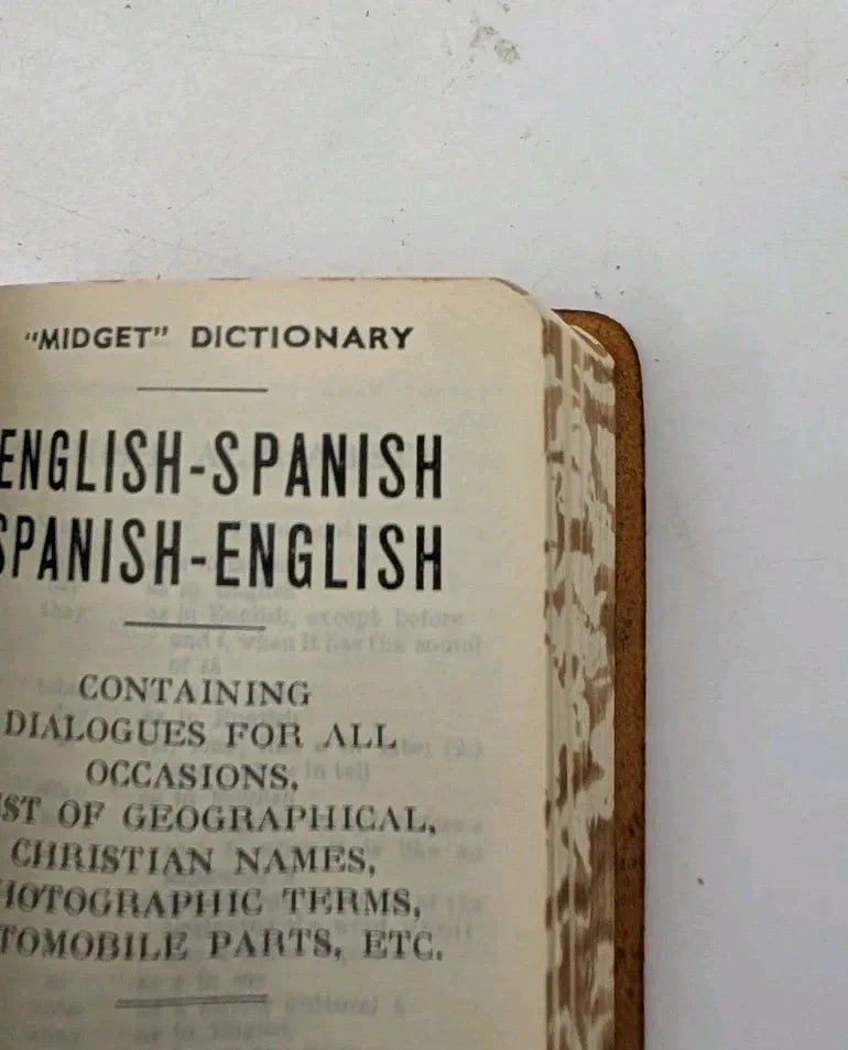 Burgess & Bowes 1940 Midget Translation Dictionaries 4 mini Books in leather case