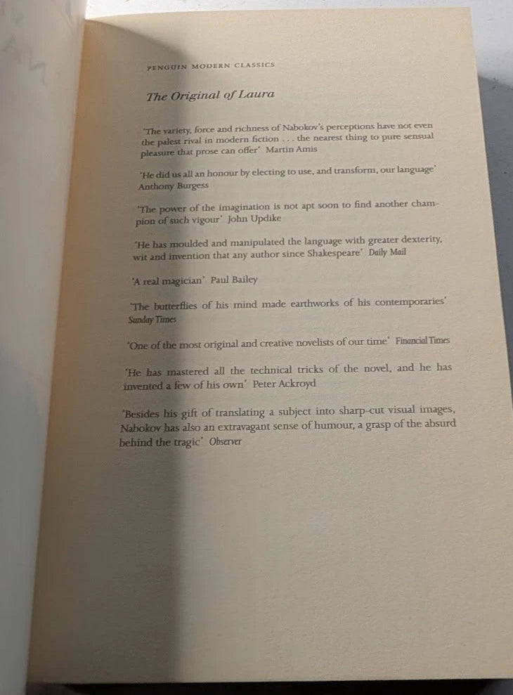 The Original of Laura, copyright and ISBN page