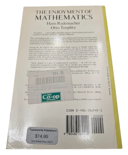 The Enjoyment of Mathematics: Selections from Mathematics for the Amateur, actual copy, photo 2