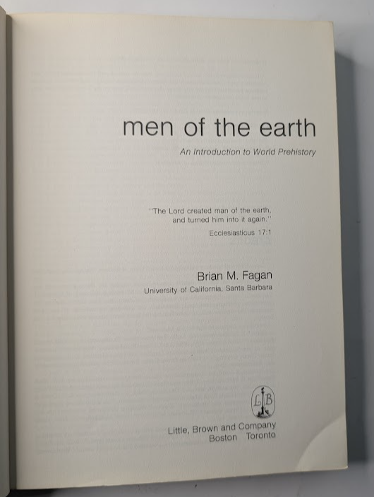 Men of the Earth: An Introduction to World Prehistory, actual copy photo 3