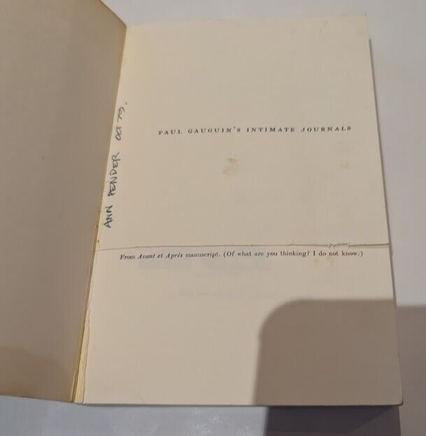 Paul Gauguin’s Intimate Journals, actual copy photo 4