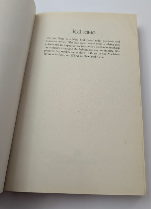 k.d. lang: All You Get Is Me, actual copy photo 3