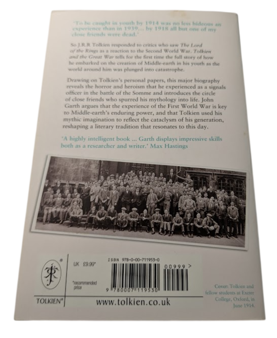 Tolkien and the Great War: The Threshold of Middle-earth, actual copy photo 2