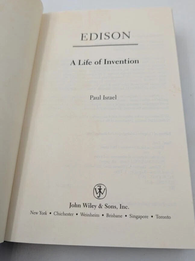 Edison: A Life of Invention by Paul Israel - copy photograph 4