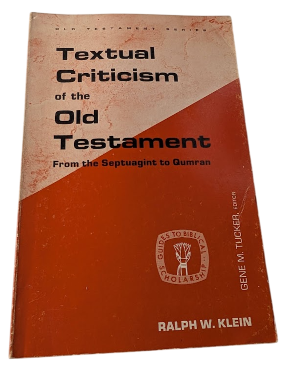 Textual Criticism of the Old Testament: From the Septuagint to Qumran, actual copy photo 1