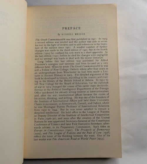 The Greek Commonwealth: Politics and Economics in Fifth-Century Athens by Alfred Zimmern - original copy photo 4