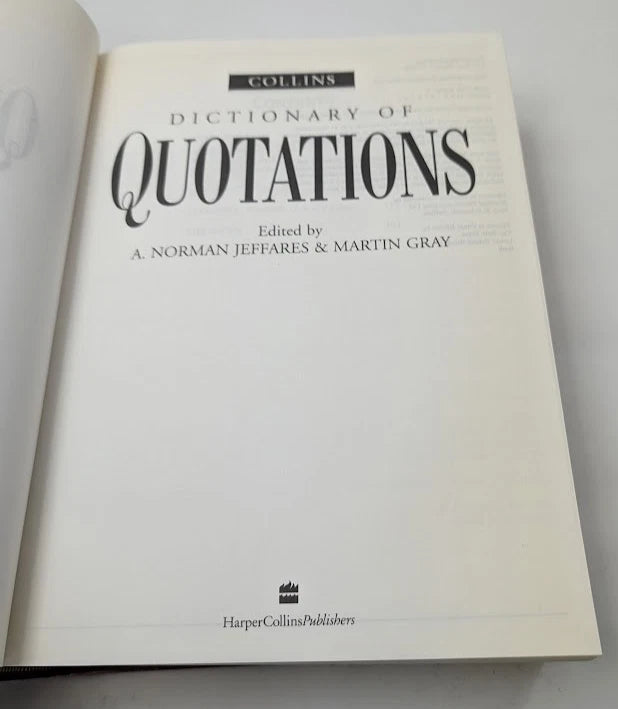 Collins Dictionary of Quotations, edited by A. Norman Jeffares and Martin Gray - original copy photo 5