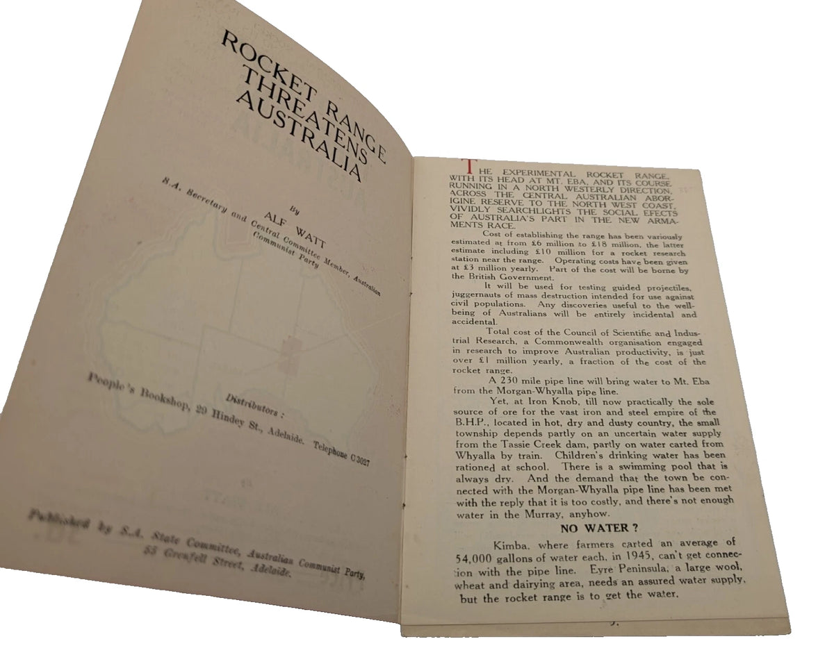 Rocket Range Threatens Australia - actual copy, photograph 3