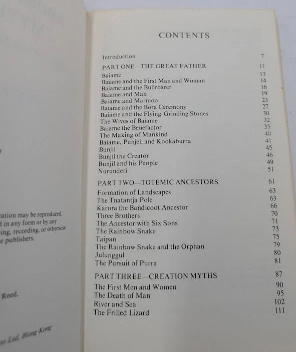 Aboriginal Myths Tales of the Dreamtime A W Reed 1979 Indigenous Stories