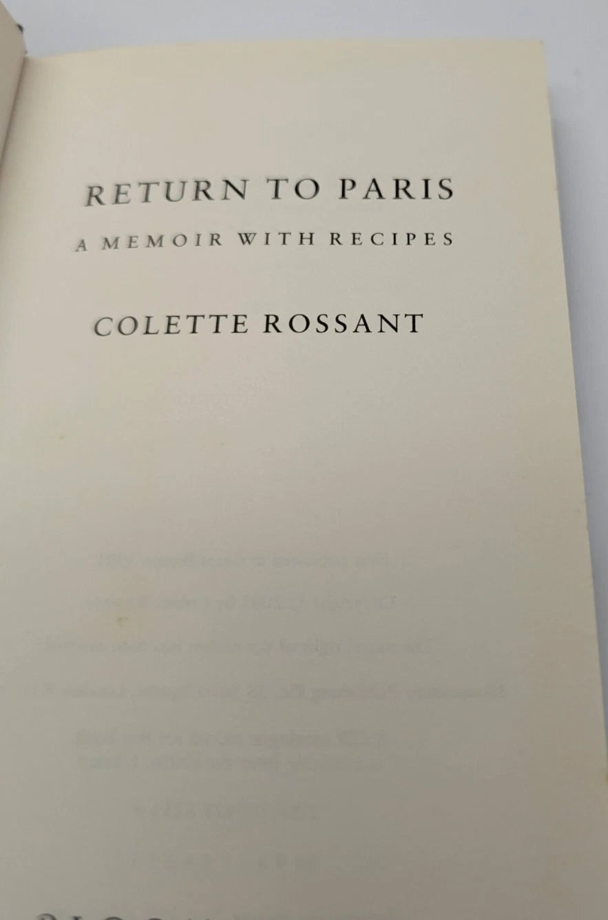 Return to Paris: A Memoir with Recipes HC