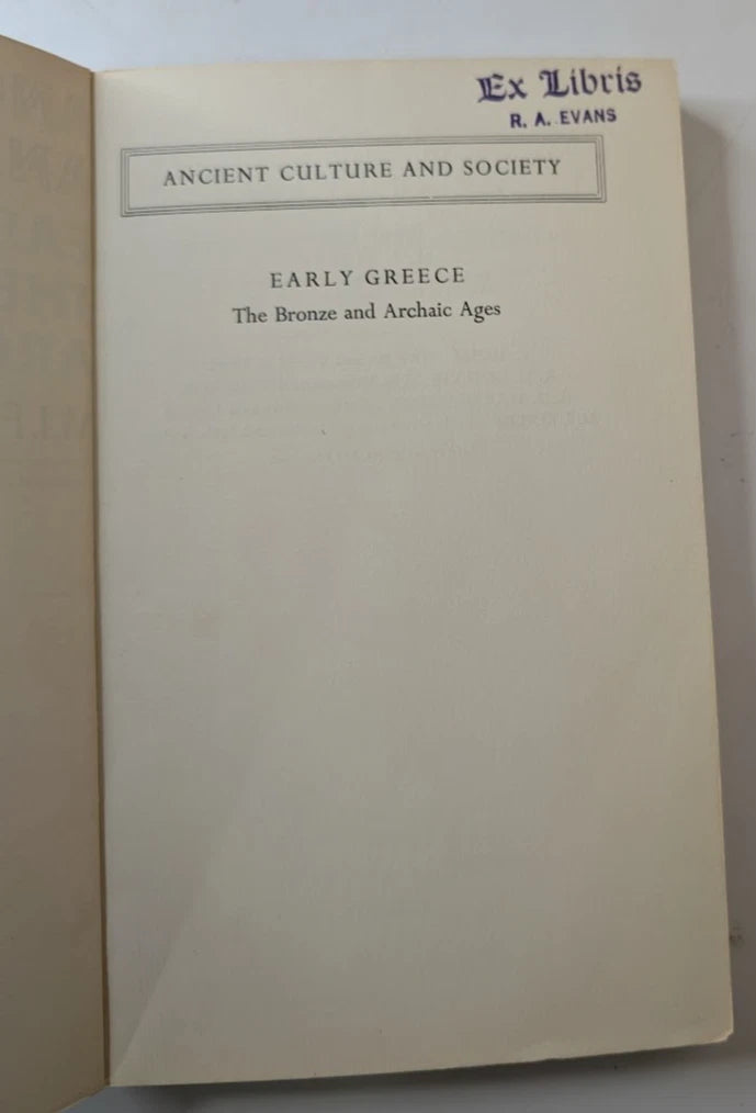 Ancient Culture Society Early Greece Bronze Archaic Ages M I Finley 1970