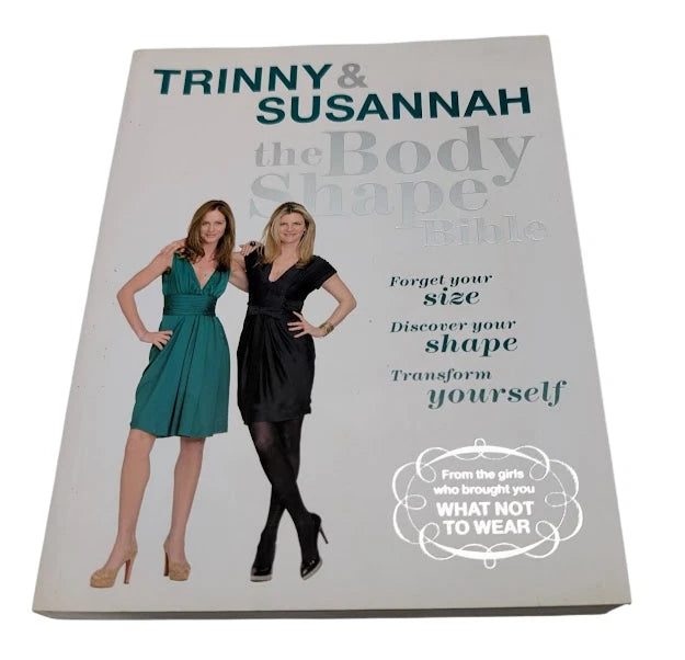 Book titled 'Trinny & Susannah the Body Shape Bible' on a white background