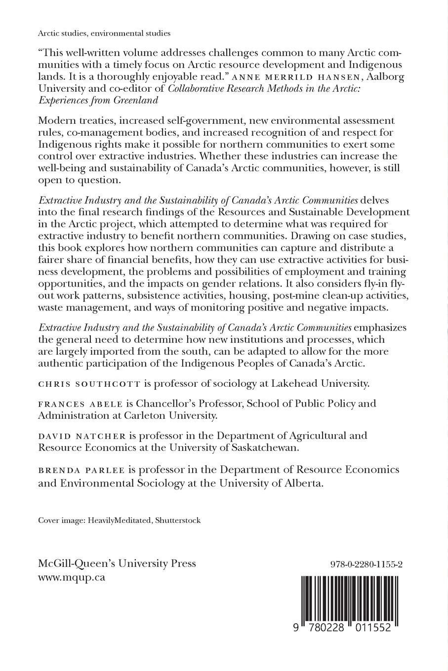 Extractive Industry Sustainability Canada Arctic by Southcott and Abele
