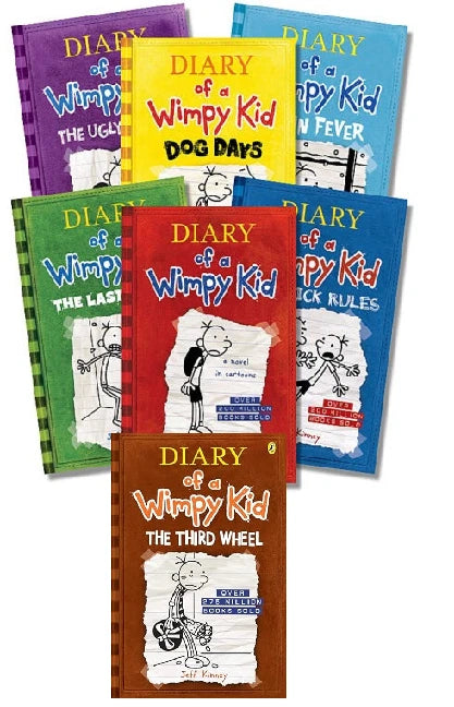 First 7 Wimpy Kid Books by Jeff Kinney Brand New Kids Humour one deal