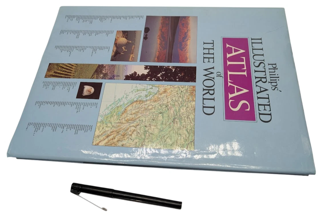 Philips Illustrated Atlas of the World, 1987 hardcover, copy photograph 2