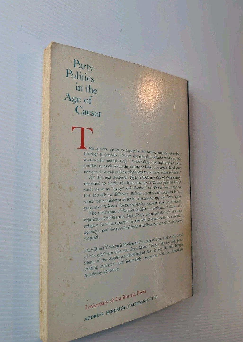 Party Politics in the Age of Caesar, actual book photo 3