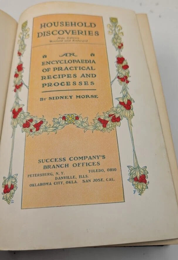 Household Discoveries Mrs Curtis Cook Book Encyclopaedia Practical HC 1914 Home photo 5