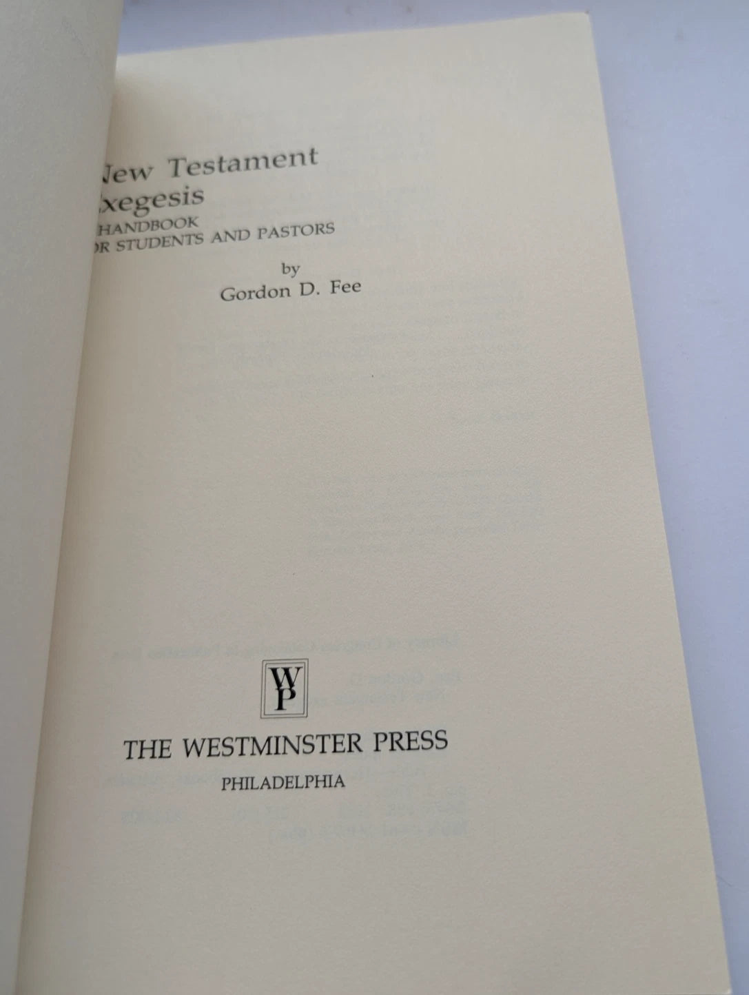 New Testament Exegesis: A Handbook for Students and Pastors Paperback 1983