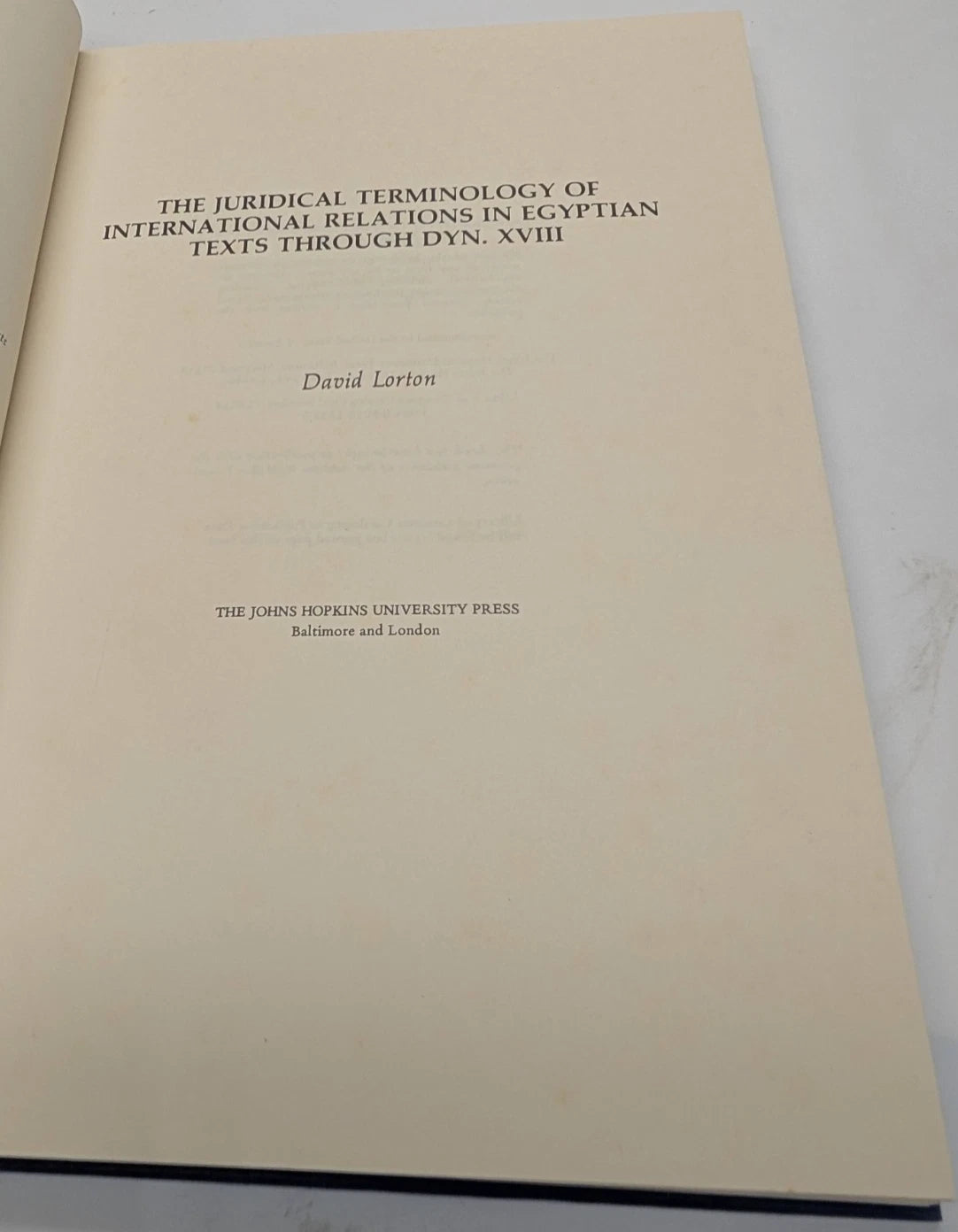 Juridical Terminology of International Relations in Egyptian texts - Lorton