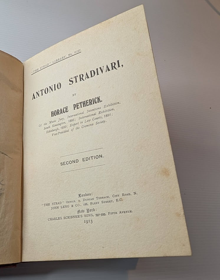 Antonio Stradivari by Horace Petherick | Second Edition Hardcover (1913) - book detail 4