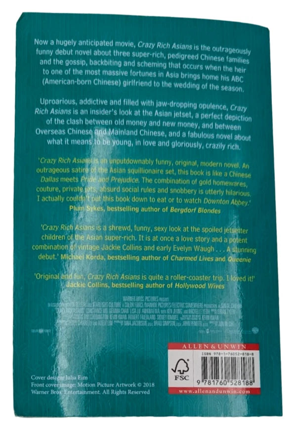Crazy Rich Asians Film Tie-In by Kevin Kwan Paperback, 2018 Humor and Romance
