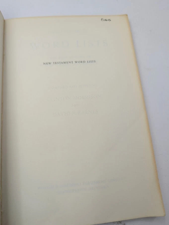 New Testament Word Lists  - koine Greek Rapid Reading by Barnes Morrison