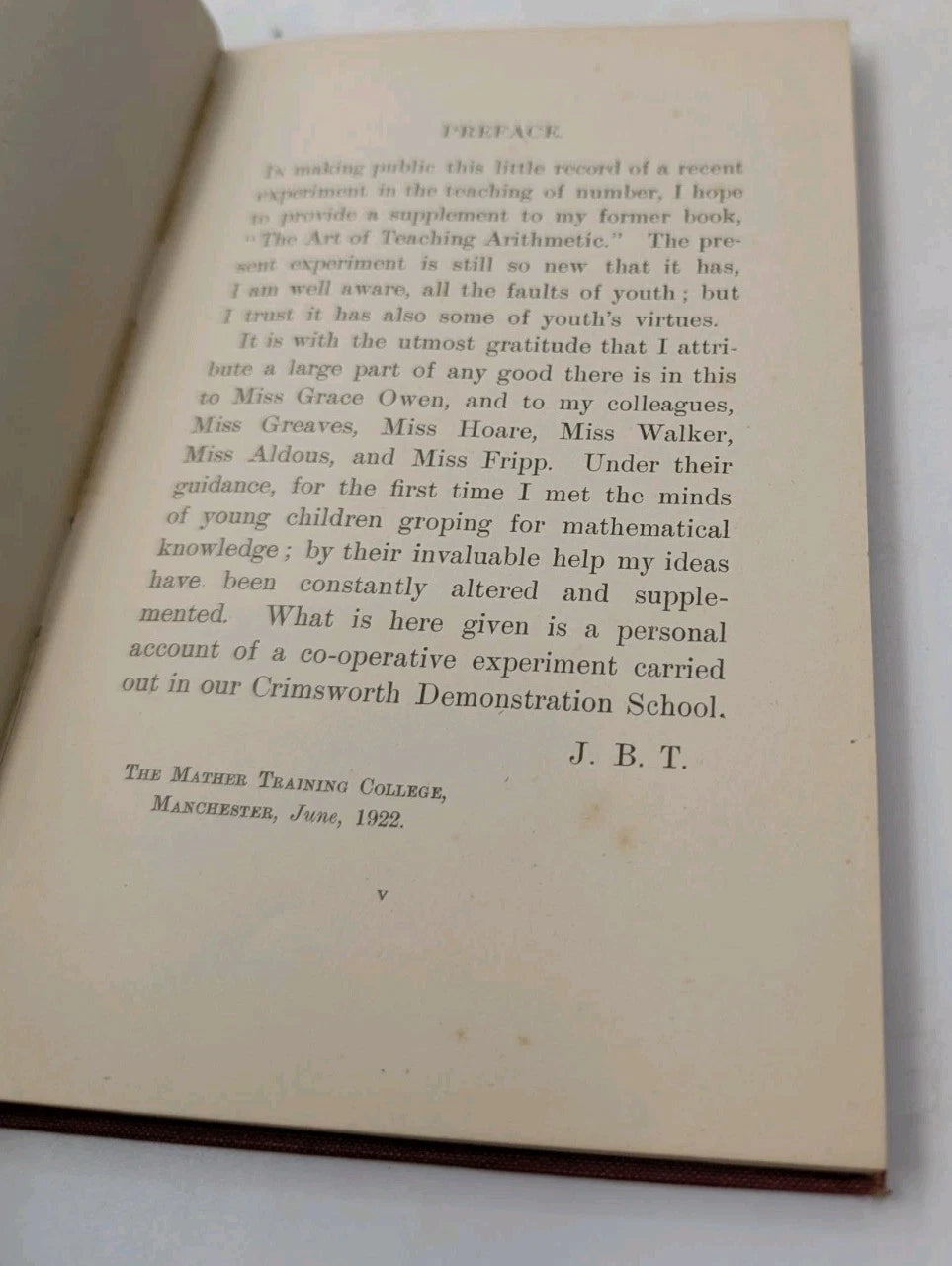 An Experiment in Number Teaching  1922 1st Edn by Jeannie B Thomson