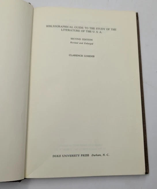 Bibliographical Guide to the Study of the Literature of the USA