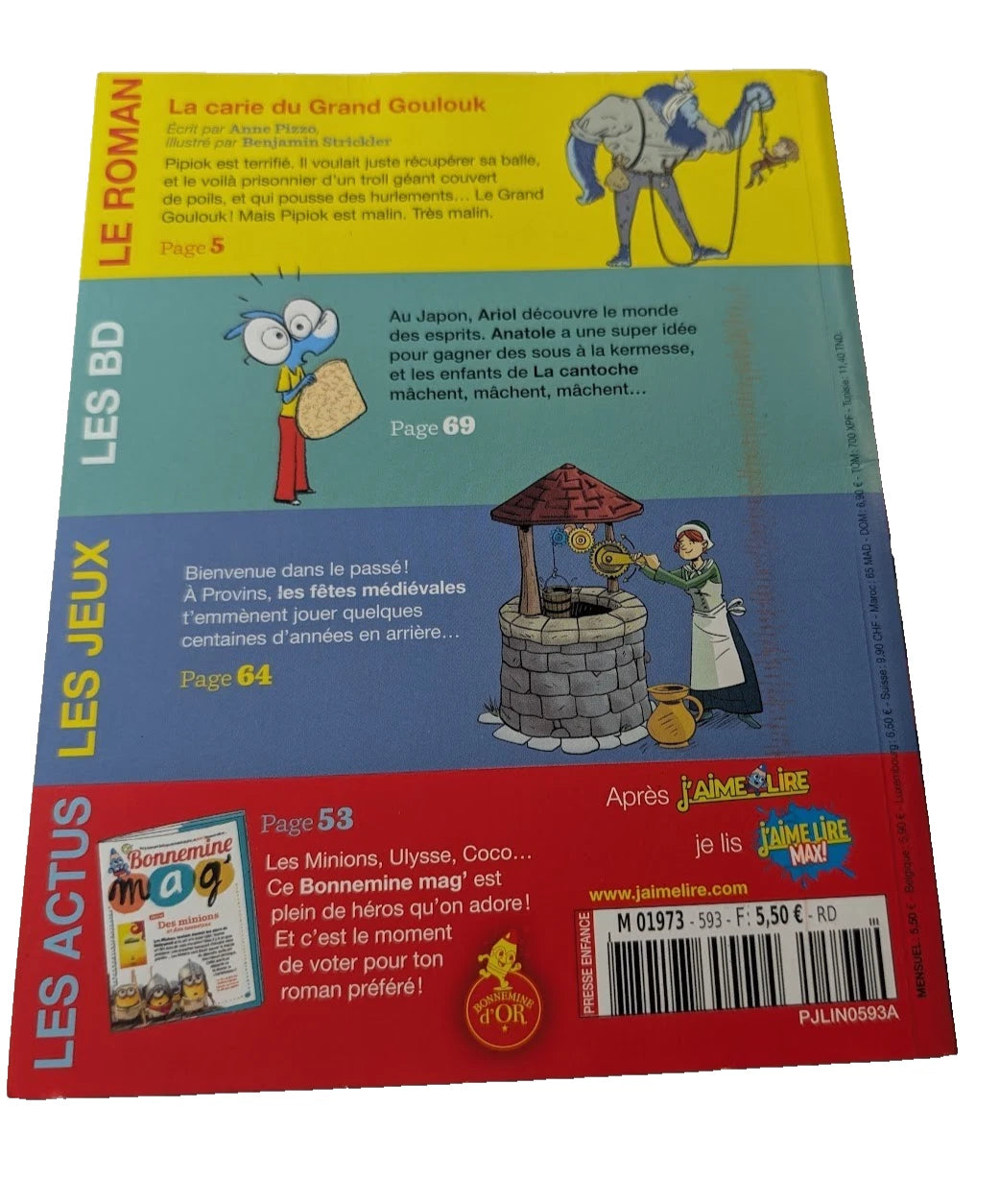 J'Aime Lire No 593 PB French Edition Kids Story Book Ages 7–10 Reading Magazine