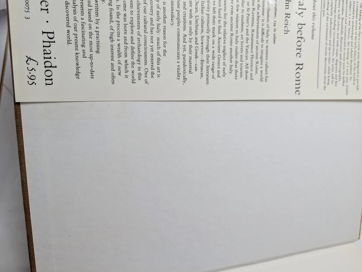 Italy Before Rome - Ancient History Archaeology Hardcover 1979