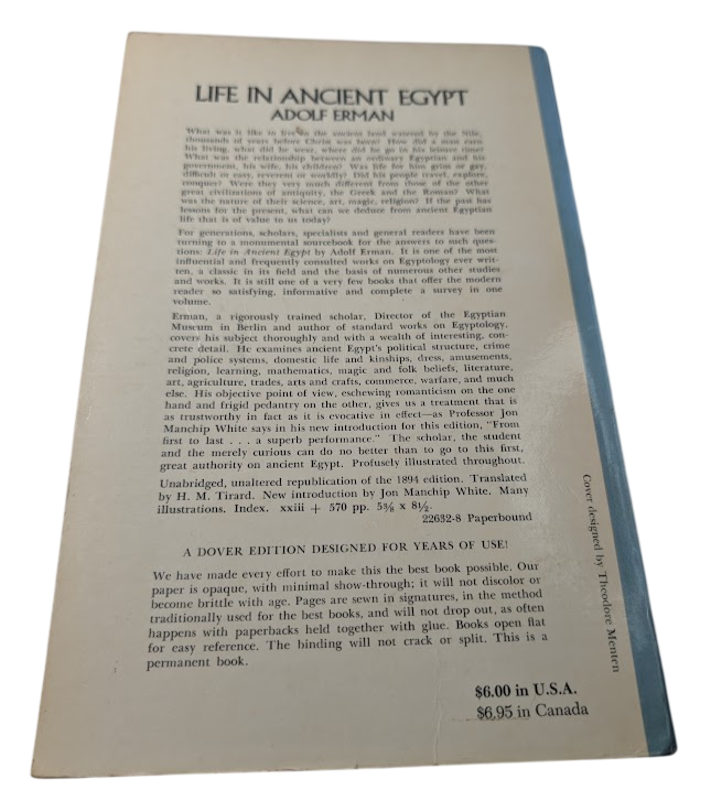 Life in Ancient Egypt by Adolf Erman - book detail 2