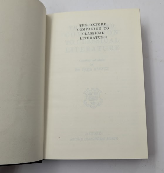 Oxford Companion to Classical Literature by Paul H. Harvey - book detail 4
