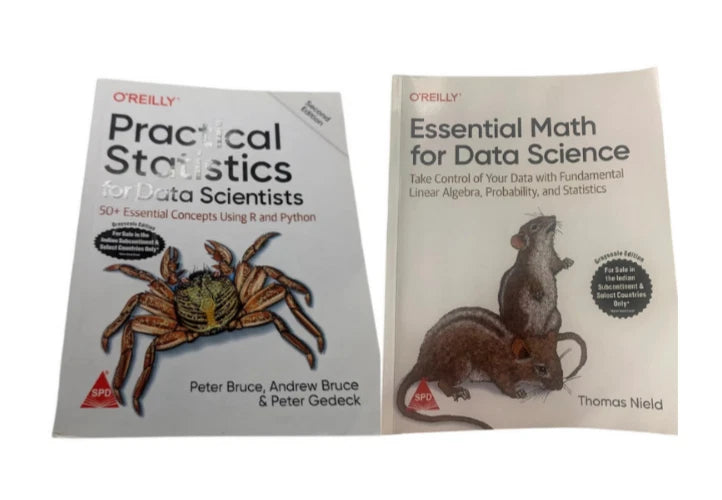 Data Science Books 2-in-1 deal (Essential Math Data Science + Practical Statistics)