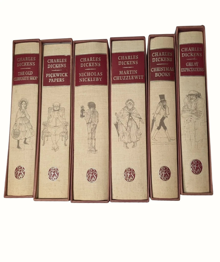 Charles Dickens Folio Society 6 Volume set with Charles Keeping art and all Slipcases