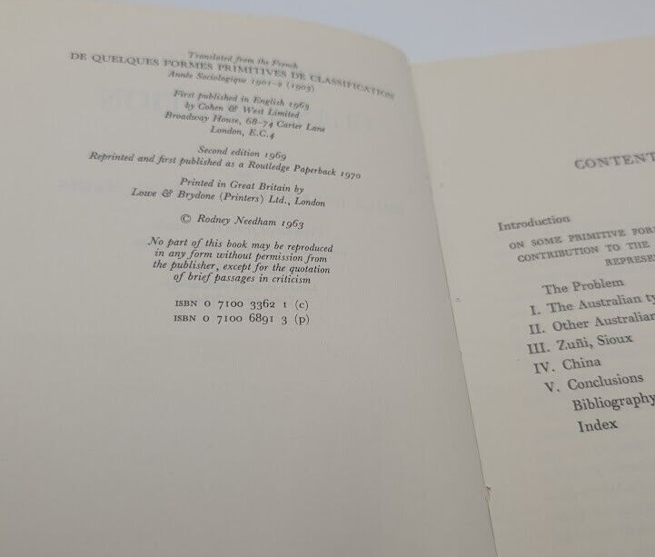 Primitive Classification by Émile Durkheim, Marcel Mauss, History - book detail 6