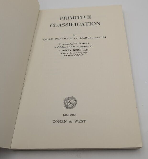 Primitive Classification by Émile Durkheim, Marcel Mauss, History - book detail 5