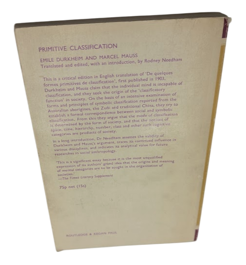 Primitive Classification by Émile Durkheim, Marcel Mauss, History - book detail 3
