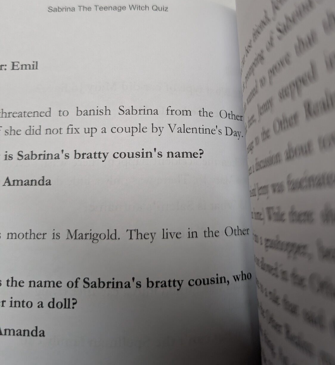 Sabrina the Teenage Witch Quizbook - book detail 4