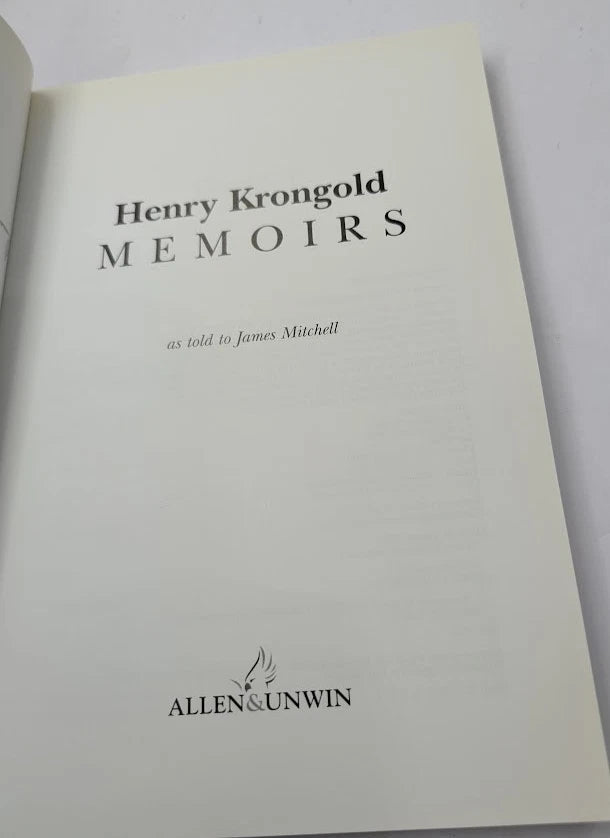 Henry Krongold: Memoirs, actual copy photograph 4