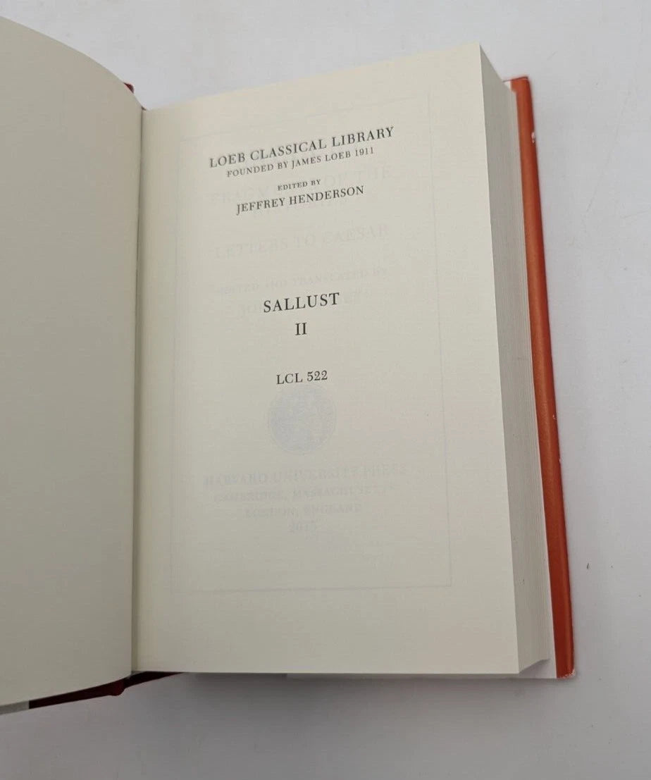 Fragments of the Histories Letters to Caesar by Sallust  LOEB Edition