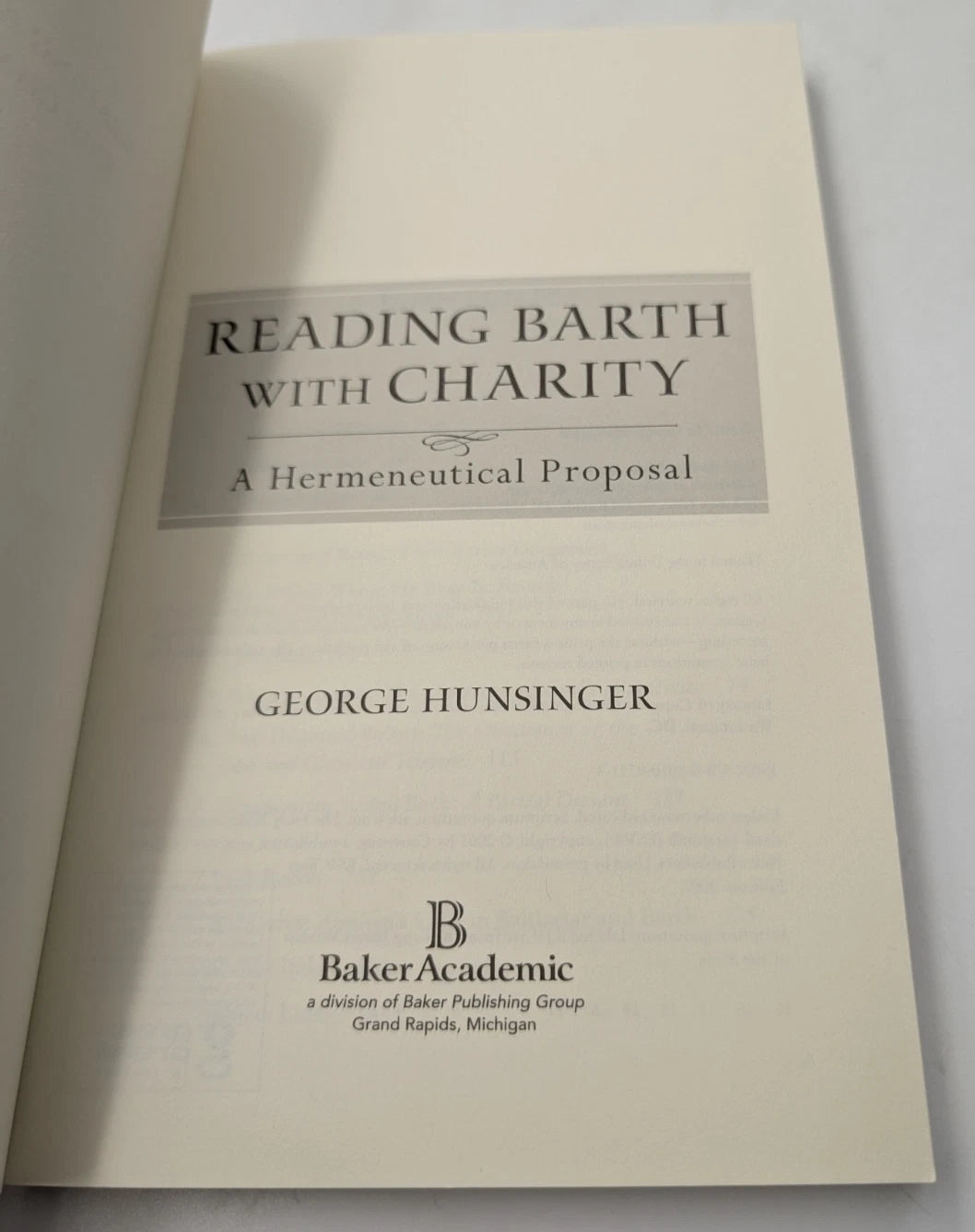 Reading Barth with Charity: A Hermeneutical Proposal actual copy photo 4