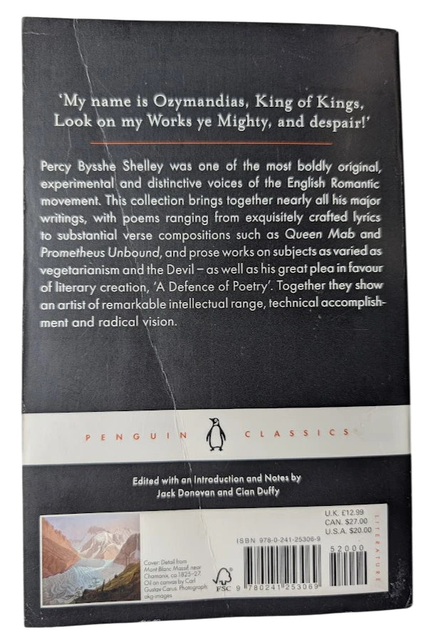 Selected Poems Prose Penguin Classics Percy Bysshe Shelley 2017 Romantic