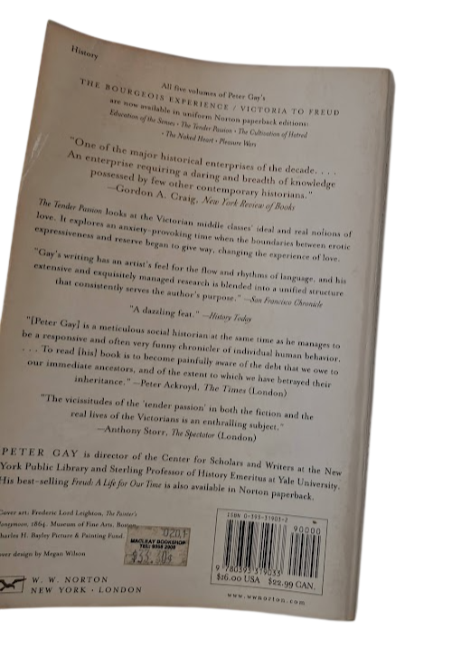 Tender Passion : the Bourgeois Experience from Victoria to Freud by Peter Gay - book detail 2