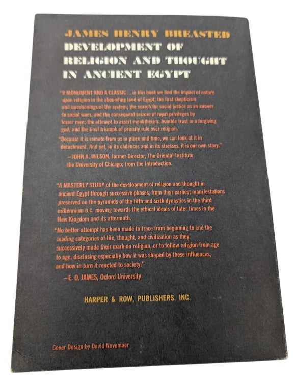 Development of Religion and Thought in Ancient Egypt James H Breasted PB 1959