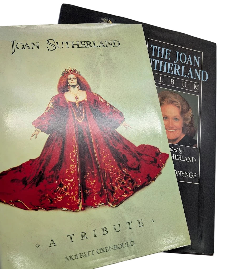 Joan Sutherland Hardcover Book Bundle: A Tribute + The Joan Sutherland Album - book covers