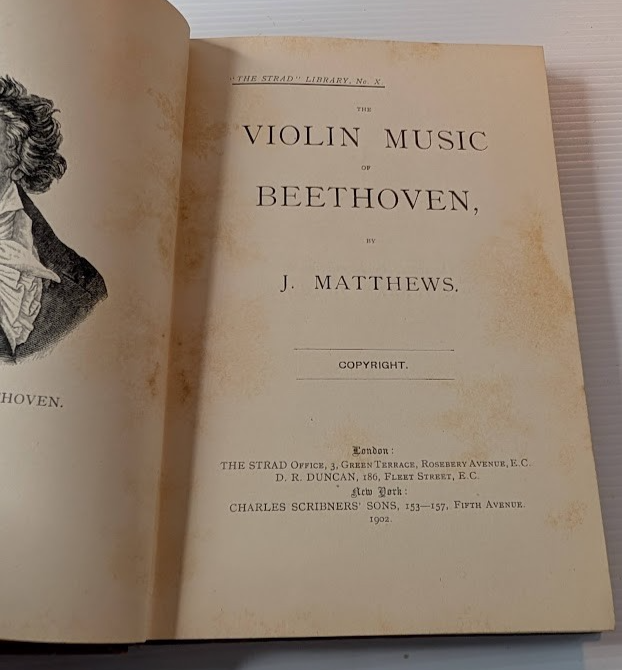 The Violin Music of Beethoven by John Matthews | First Edition Hardcover (1902) - book detail 7