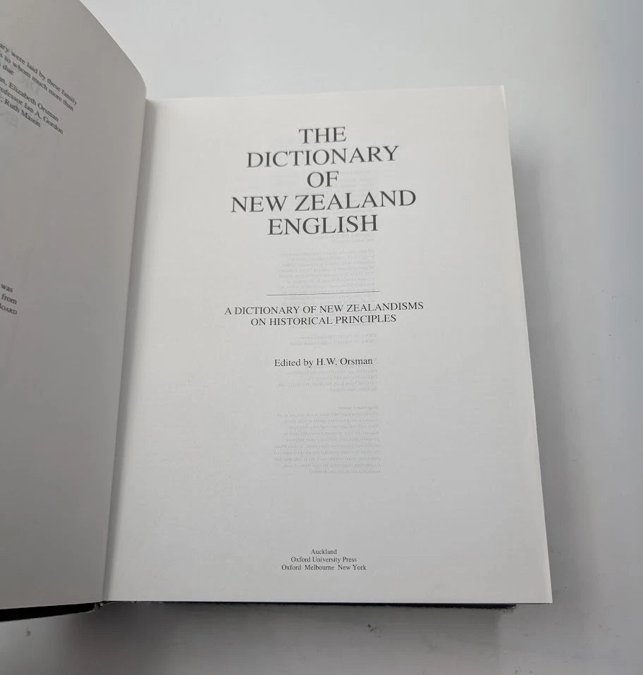 The Dictionary of New Zealand English: A Dictionary of New Zealandisms Huge HC