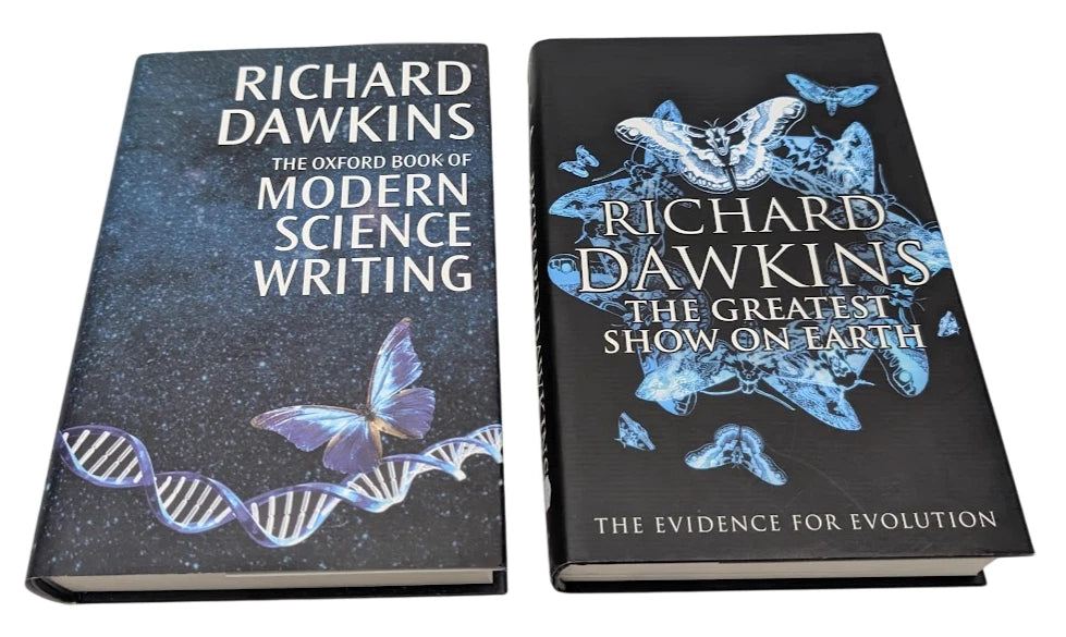Richard Dawkins Hardcover Bundle: Modern Science Writing + The Greatest Show on Earth - book covers