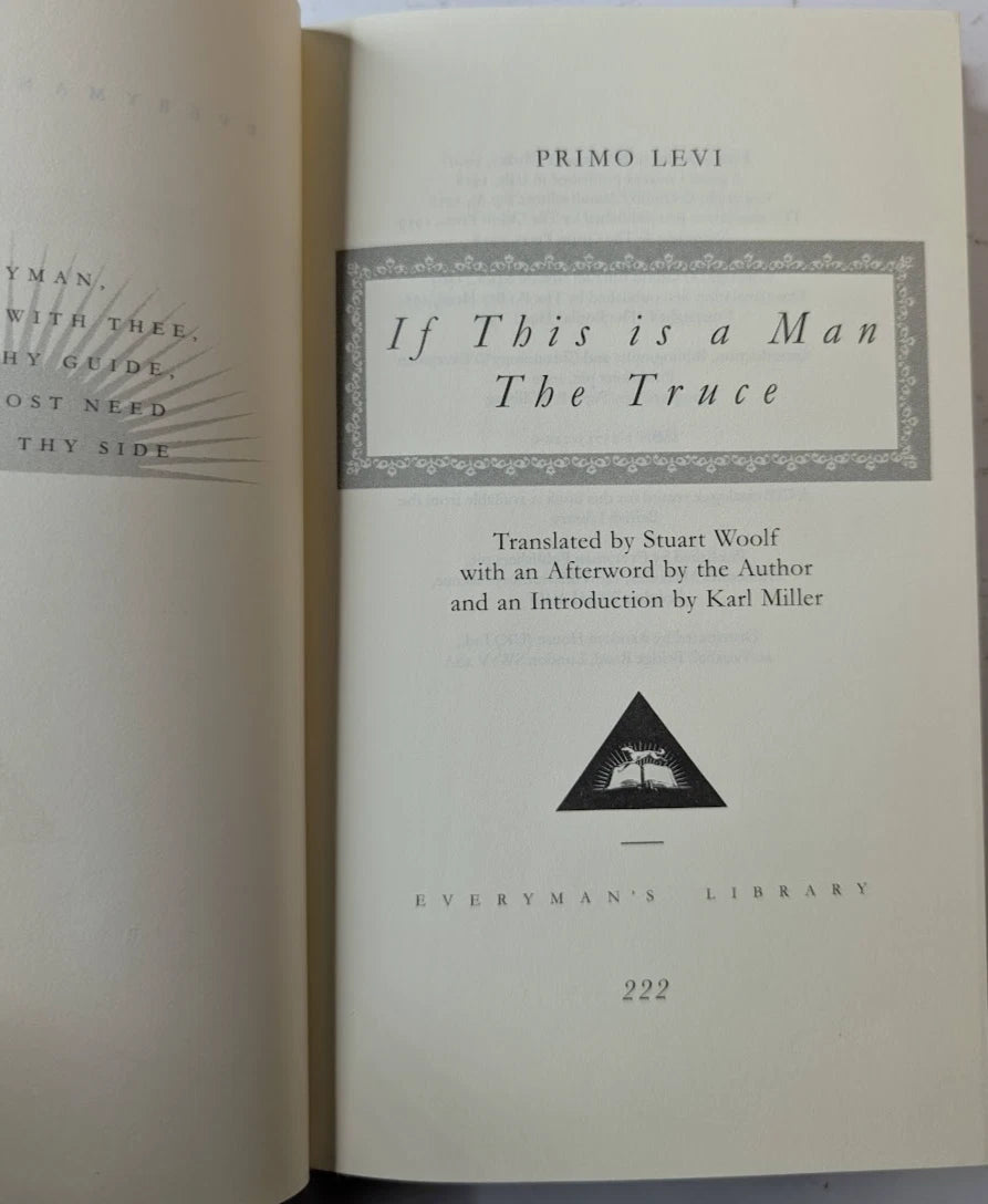 If This Is a Man / The Truce, actual copy, photograph 5