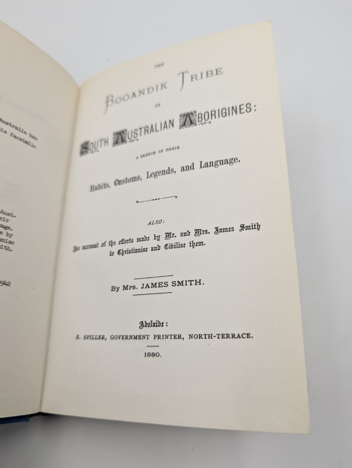 The Booandik Tribe South Australian Aborigines- 1965 Reprint of 1880 History